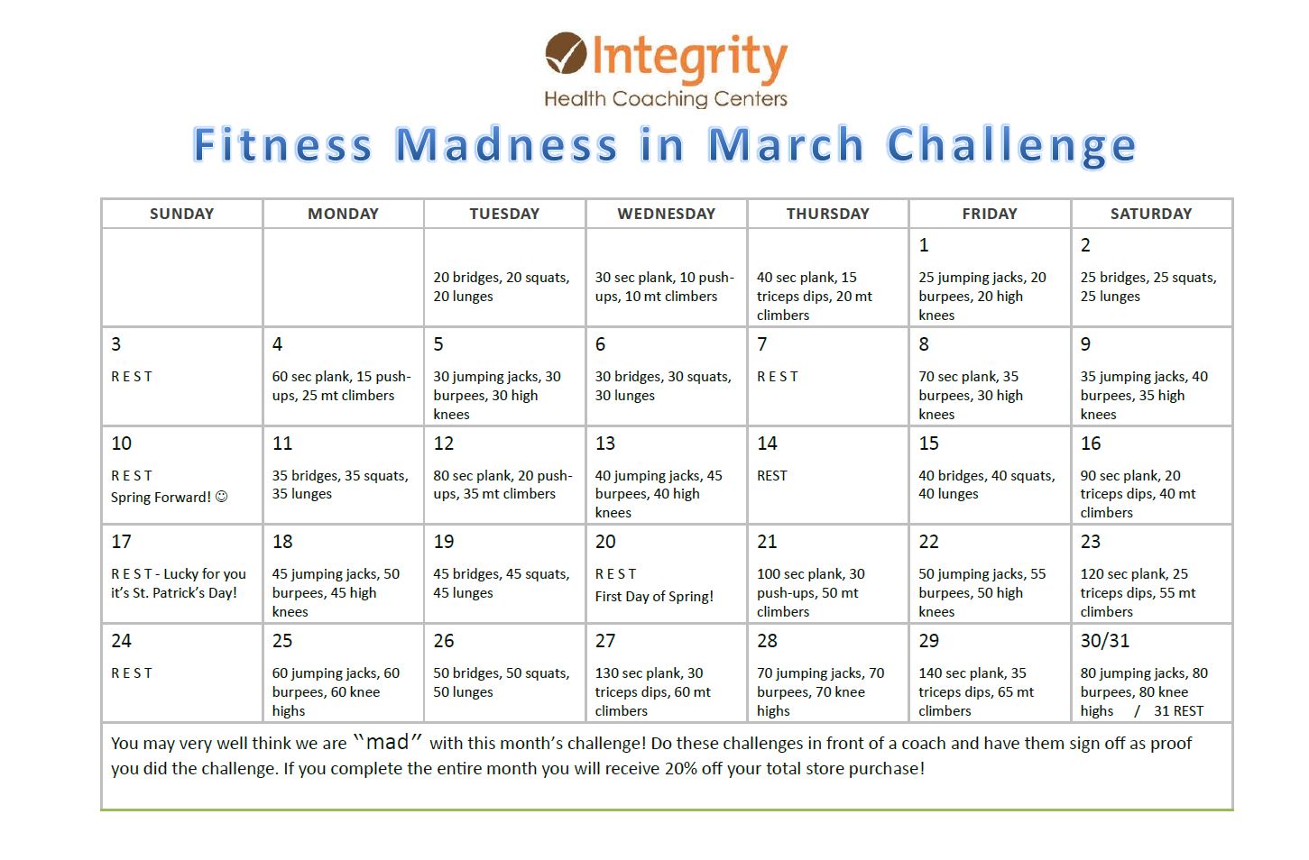 March Madness Fitness Challenge